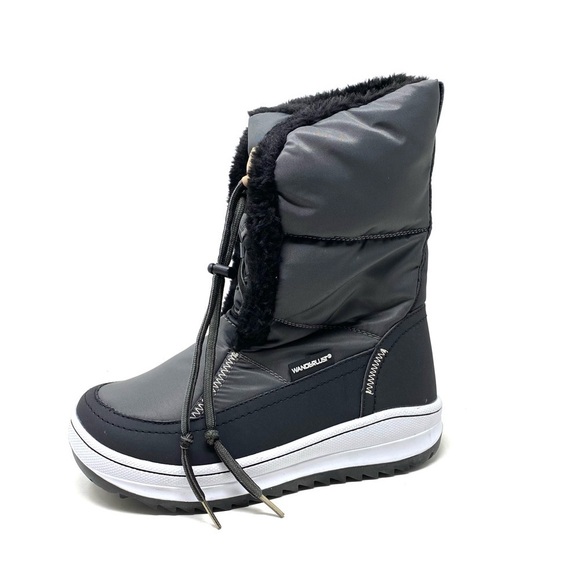 Wanderlust Shoes - Wanderlust Hanna Grey Warm Lined Winter Snow Boot